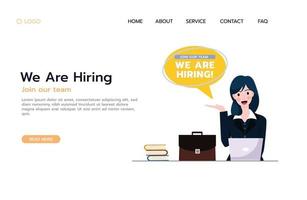 concept d'illustration de maquette de site Web de recrutement d'emploi vecteur