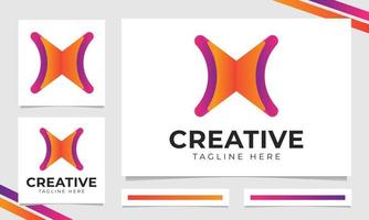 gradient corporate brand identity x letter logo vector design