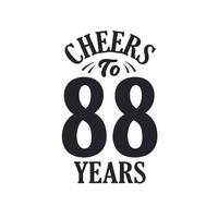 88 ans de fête d'anniversaire vintage, bravo à 88 ans vecteur