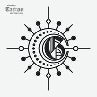 logo de tatouage alphabet g vecteur