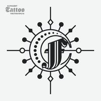 logo de tatouage alphabet f vecteur