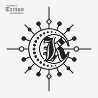 logo de tatouage alphabet k vecteur