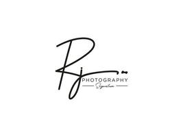 lettre rj signature logo template vecteur