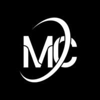 logo mc. conception mc. lettre mc blanche. création de logo de lettre mc. lettre initiale mc cercle lié logo monogramme majuscule. vecteur