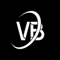 logo vb. conception vb. lettre vb blanche. création de logo de lettre vb. lettre initiale vb cercle lié logo monogramme majuscule. vecteur