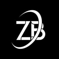 logo zb. conception zb. lettre zb blanche. création de logo de lettre zb. lettre initiale zb logo monogramme majuscule cercle lié. vecteur