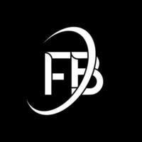 logo facebook. conception fb. lettre fb blanche. création de logo de lettre fb. lettre initiale fb logo monogramme majuscule cercle lié. vecteur