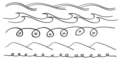 symbole de soulignements dessinés à la main dans un style doodle vecteur