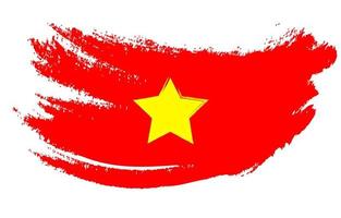 drapeau du vietnam dans un style de brosse grunge vecteur