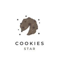 logo d'illustration vectorielle de biscuits au chocolat étoile vecteur