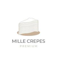 logo d'illustration vectorielle élégant mille crêpes vecteur