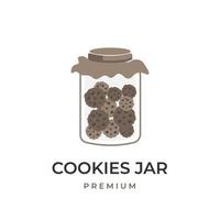 logo d'illustration vectorielle de cookies dans un bocal vecteur