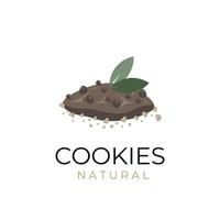 illustration vectorielle logo un gros cookie aux pépites de chocolat vecteur
