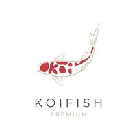 logo d'illustration vectorielle de poisson avec motif de lettrage koi vecteur