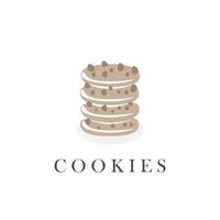 délicieux cookie illustration simple logo vecteur