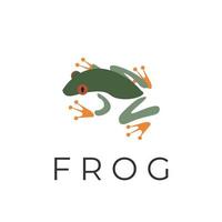 logo d'illustration vectorielle de forme verte formant une grenouille vecteur