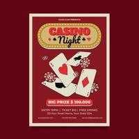 modèle de flyer de nuit de casino vecteur