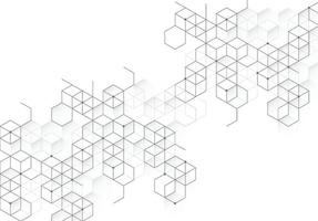 bannière de concept blockchain avec polygone géométrique abstrait avec points et lignes de connexion. formation scientifique et technologique. illustration vectorielle vecteur