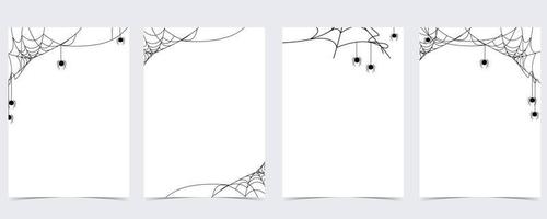 carte postale d'halloween avec toile, araignée, chauve-souris vecteur