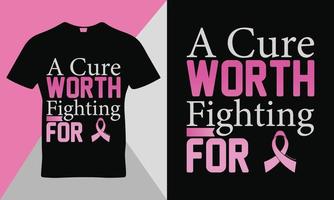 vecteur de modèle de conception de t-shirt de typographie de citation de sensibilisation au cancer du sein