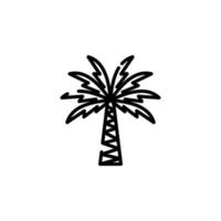 palmier, noix de coco, arbre, île, plage ligne pointillée icône illustration vectorielle modèle de logo. adapté à de nombreuses fins. vecteur