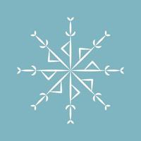 flocons de neige d'hiver isolés sur fond bleu. décor de fête. illustration vectorielle vecteur