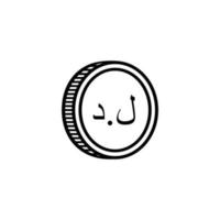 symbole d'icône de devise libyenne, dinar libyen, lyd. illustration vectorielle vecteur