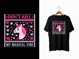 conception de t-shirt licorne vecteur