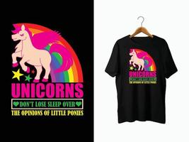 conception de t-shirt licorne vecteur