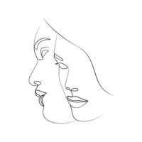 dessin au trait femmes visage illustration vecteur