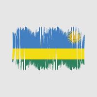 brosse de vecteur de drapeau du rwanda. vecteur de brosse de drapeau national