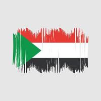 brosse de vecteur de drapeau soudanais. vecteur de brosse de drapeau national