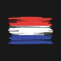 vecteur de brosse drapeau néerlandais. conception du drapeau national
