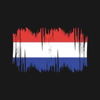 brosse de vecteur de drapeau des Pays-Bas. vecteur de brosse de drapeau national
