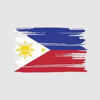 vecteur de brosse de drapeau des philippines. conception du drapeau national