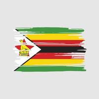 vecteur de brosse de drapeau du zimbabwe. conception du drapeau national