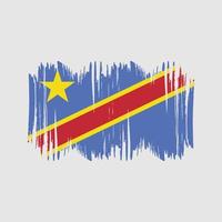 brosse de vecteur de drapeau de république congo. vecteur de brosse de drapeau national