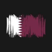 brosse de vecteur de drapeau qatar. vecteur de brosse de drapeau national