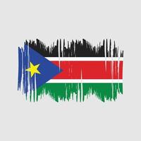 brosse de vecteur de drapeau sud-soudan. vecteur de brosse de drapeau national