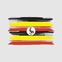 vecteur de brosse drapeau ouganda. conception du drapeau national