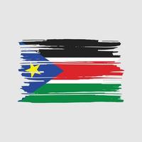 vecteur de brosse de drapeau sud-soudan. conception du drapeau national