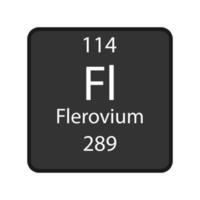 symbole flerovium. élément chimique du tableau périodique. illustration vectorielle. vecteur