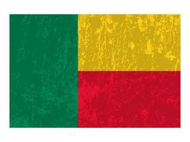 drapeau grunge du bénin, couleurs officielles et proportion. illustration vectorielle. vecteur