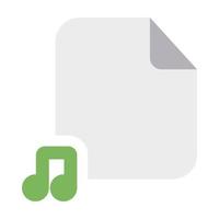 icône de fichiers de musique avec un style plat vecteur