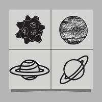 illustration vectorielle de planètes sur papier, très appropriée pour les logos et les dépliants vecteur