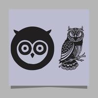 image de logo vectoriel d'illustration de hibou sur papier, très appropriée pour les logos et les mascottes