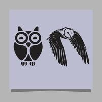 image de logo vectoriel d'illustration de hibou sur papier, très appropriée pour les logos et les mascottes