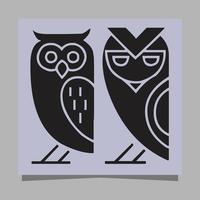 image de logo vectoriel d'illustration de hibou sur papier, très appropriée pour les logos et les mascottes