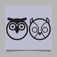 image de logo vectoriel d'illustration de hibou sur papier, très appropriée pour les logos et les mascottes