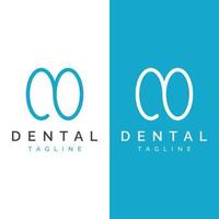 conception abstraite de modèle de logo dentaire. santé dentaire, soins dentaires et clinique dentaire. logo pour la santé, le dentiste et la clinique. vecteur